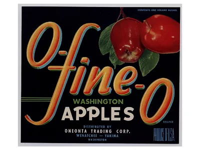 O-fine-O Washington Apples fruit crate label