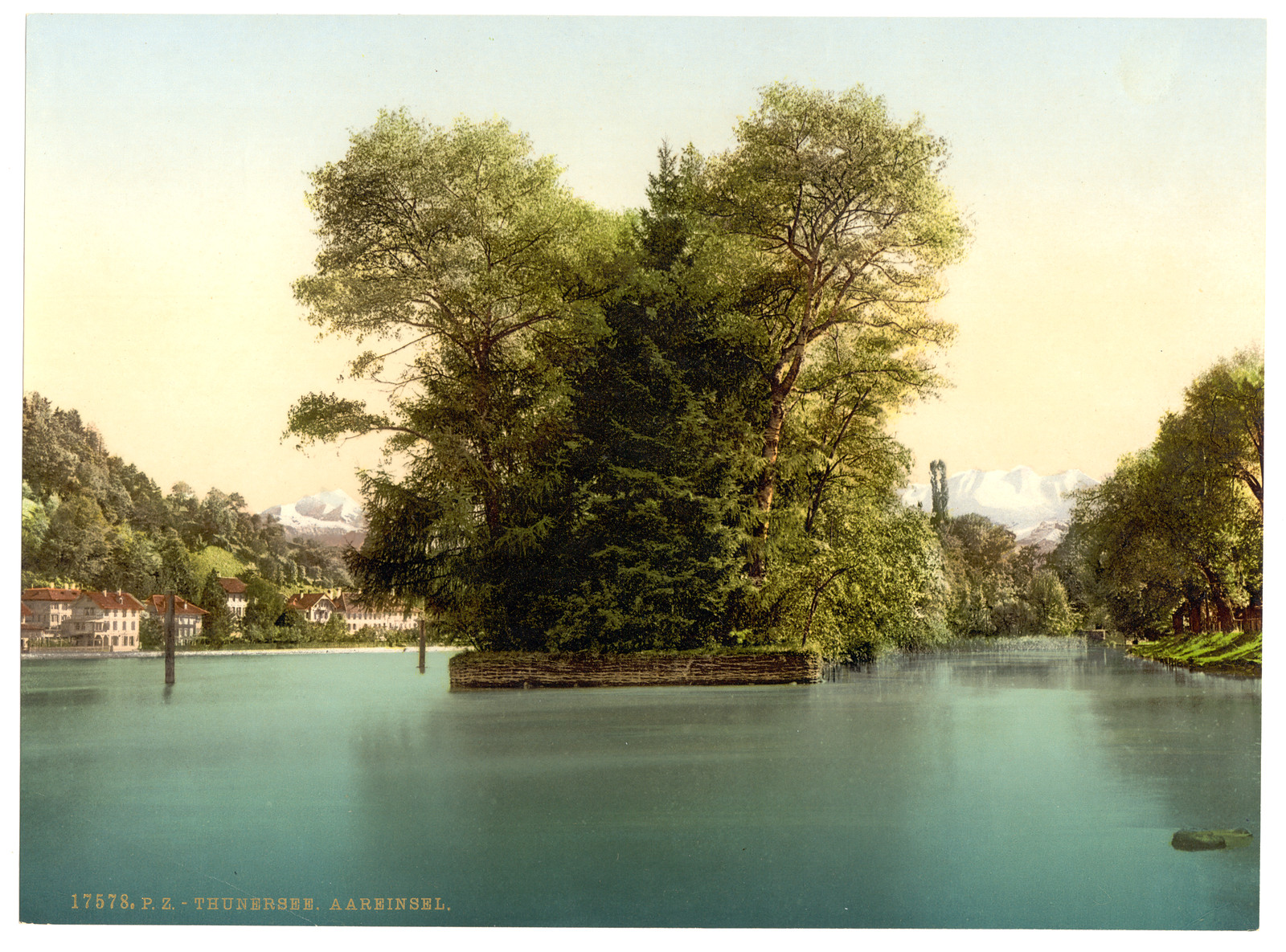 Thun Lake of Aare-Insel Bernese Oberland Switzerland, [between ca. 1890 and ca. 1900]. — historic print