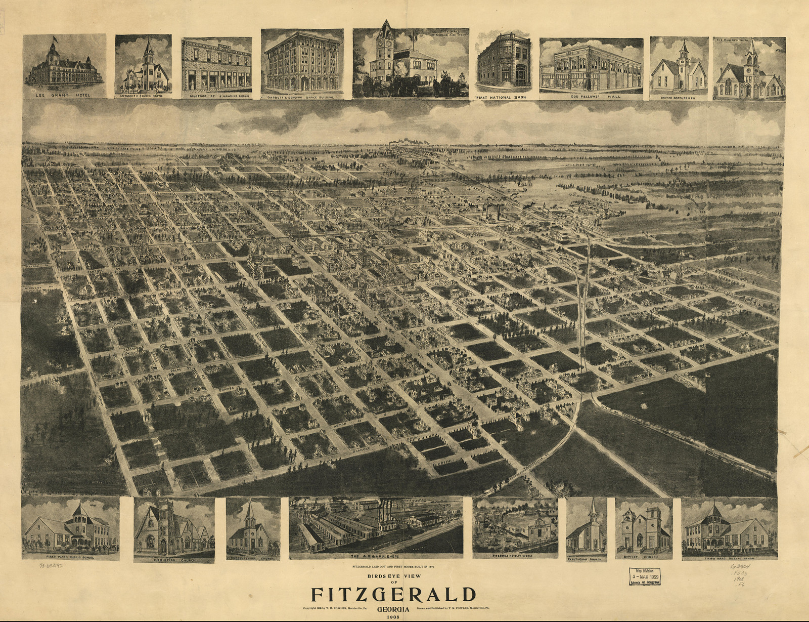 Fitzgerald, Georgia, 1908, 1908 — antique map