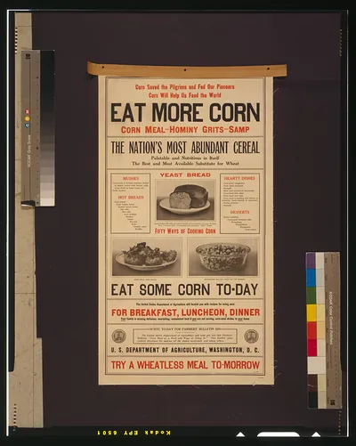 Corn saved the Pilgrims and fed our pioneers--Corn will help us feed the world--Eat more corn