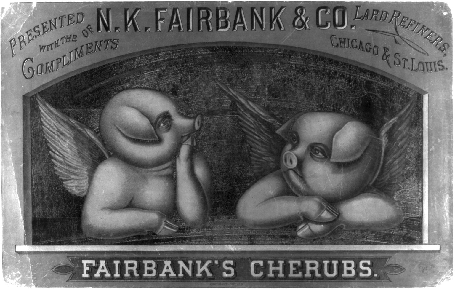 Fairbank's cherubs--Presented with the compliments of N.K. Fairbank & Co., lard refiners, Chicago & St. Louis, [ca. 1890] — antique lithograph