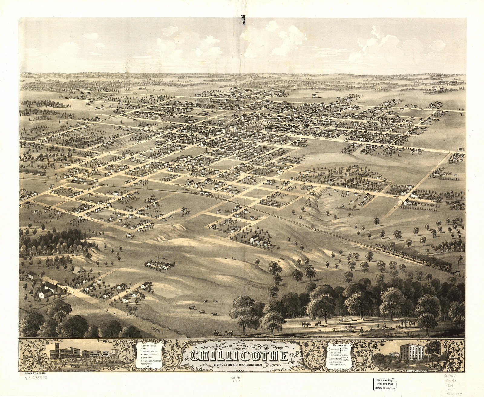 Chillicothe, Missouri, 1869, 1869 — antique map