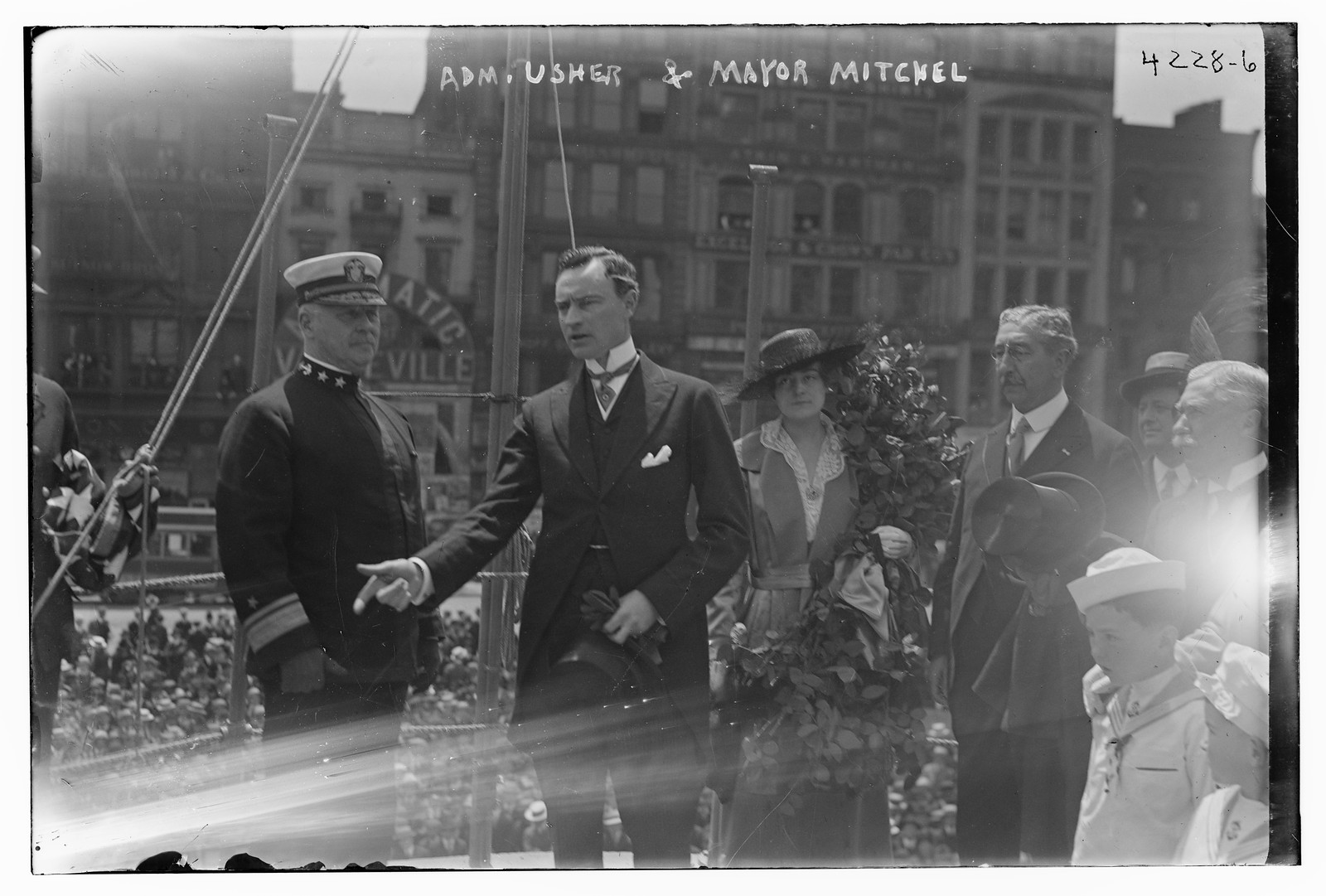Adm. Usher & Mayor Mitchel, n/a — historic photograph