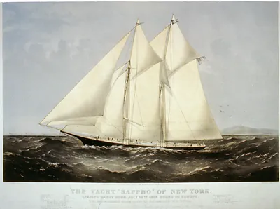 The yacht Sappho" of New York: leaving Sandy Hook July 28th. 1869 bound to Europe"