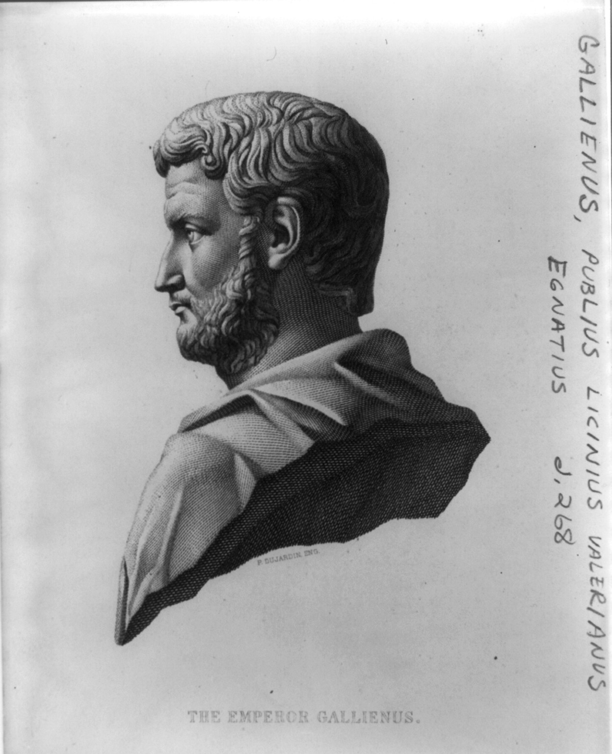 Publius Licinius Valerianus Egnatius Gallienus, d. 268, [no date recorded on caption card] — antique engraving