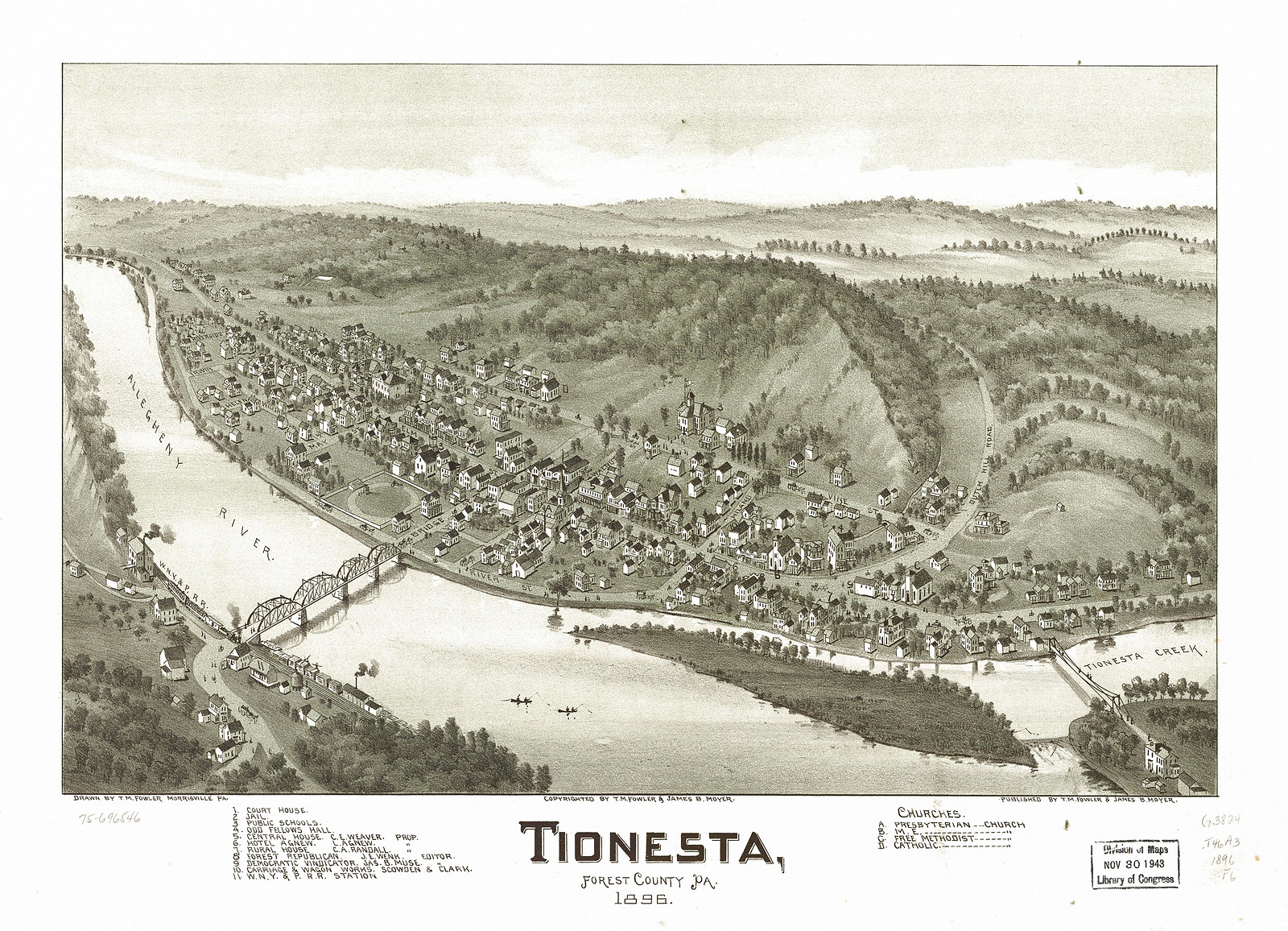 Tionesta, Pennsylvania, 1896, 1896 — antique map