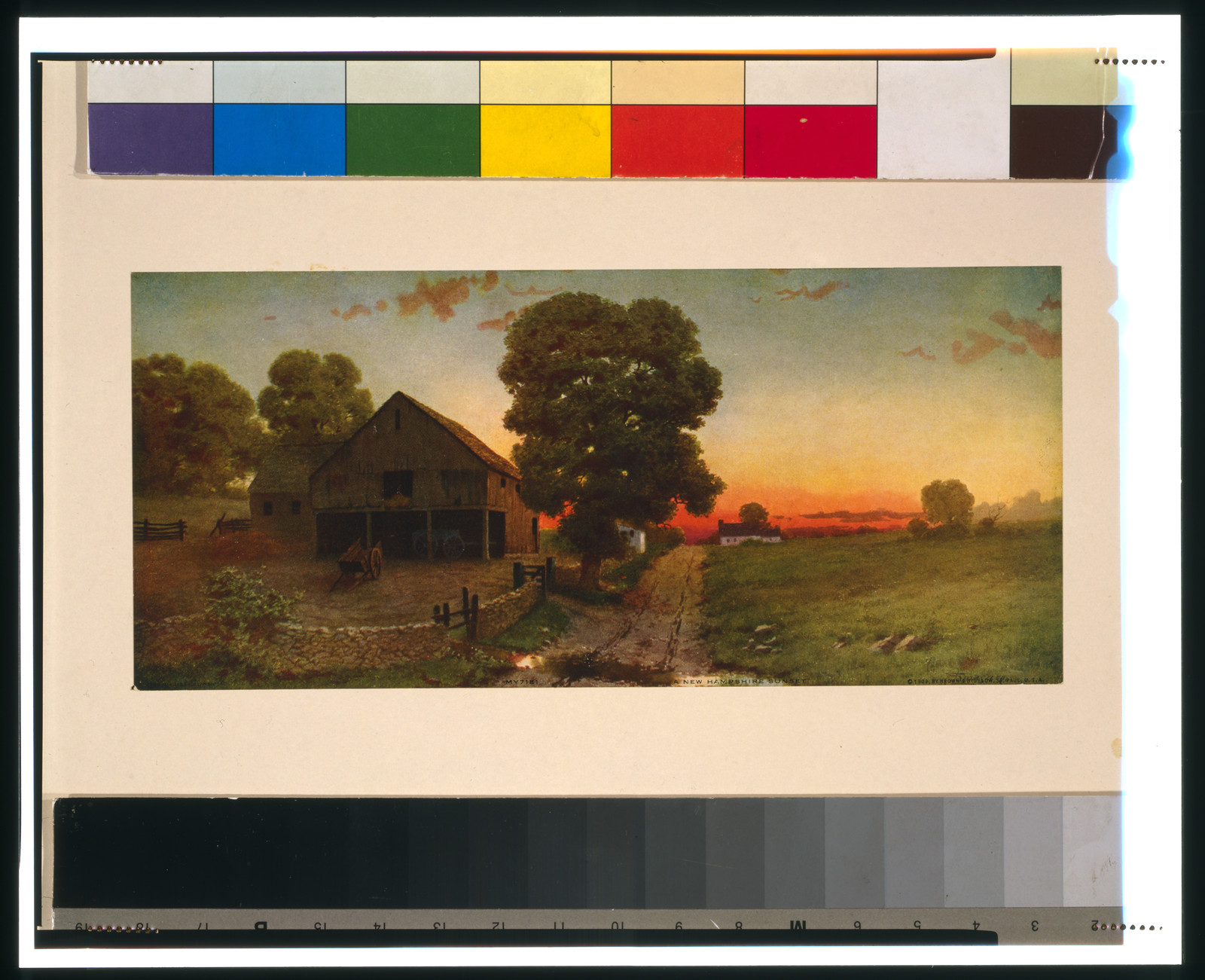 A New Hampshire sunset / from painting by E. Lamasure., c1910. — historic print