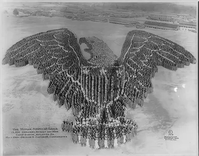The Human American Eagle; 12,500 Officers, Nurses And Men; Camp Gordon, Atlanta, Ga.; Maj. Gen. George H. Cameron, Commanding