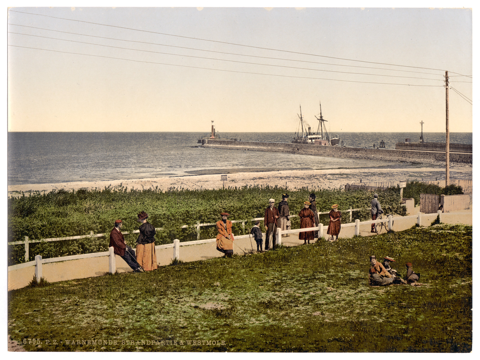 The beach Warnemunde Mecklenburg-Schwerin Germany, [between ca. 1890 and ca. 1900]. — historic print