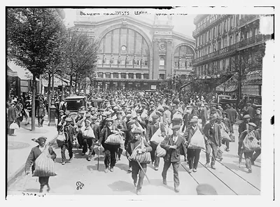 Belgian Reservists leaving Gare de L'est