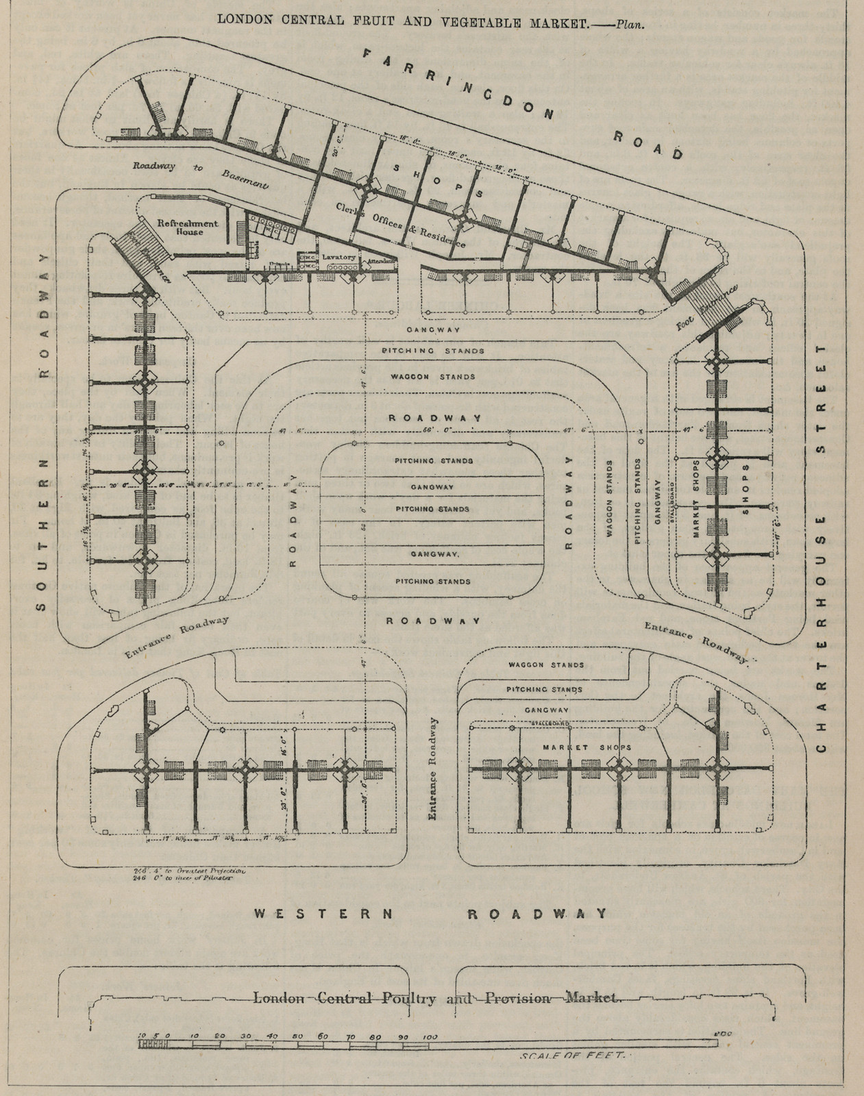 London Central Fruit and Vegetable Market, Plan — historic image