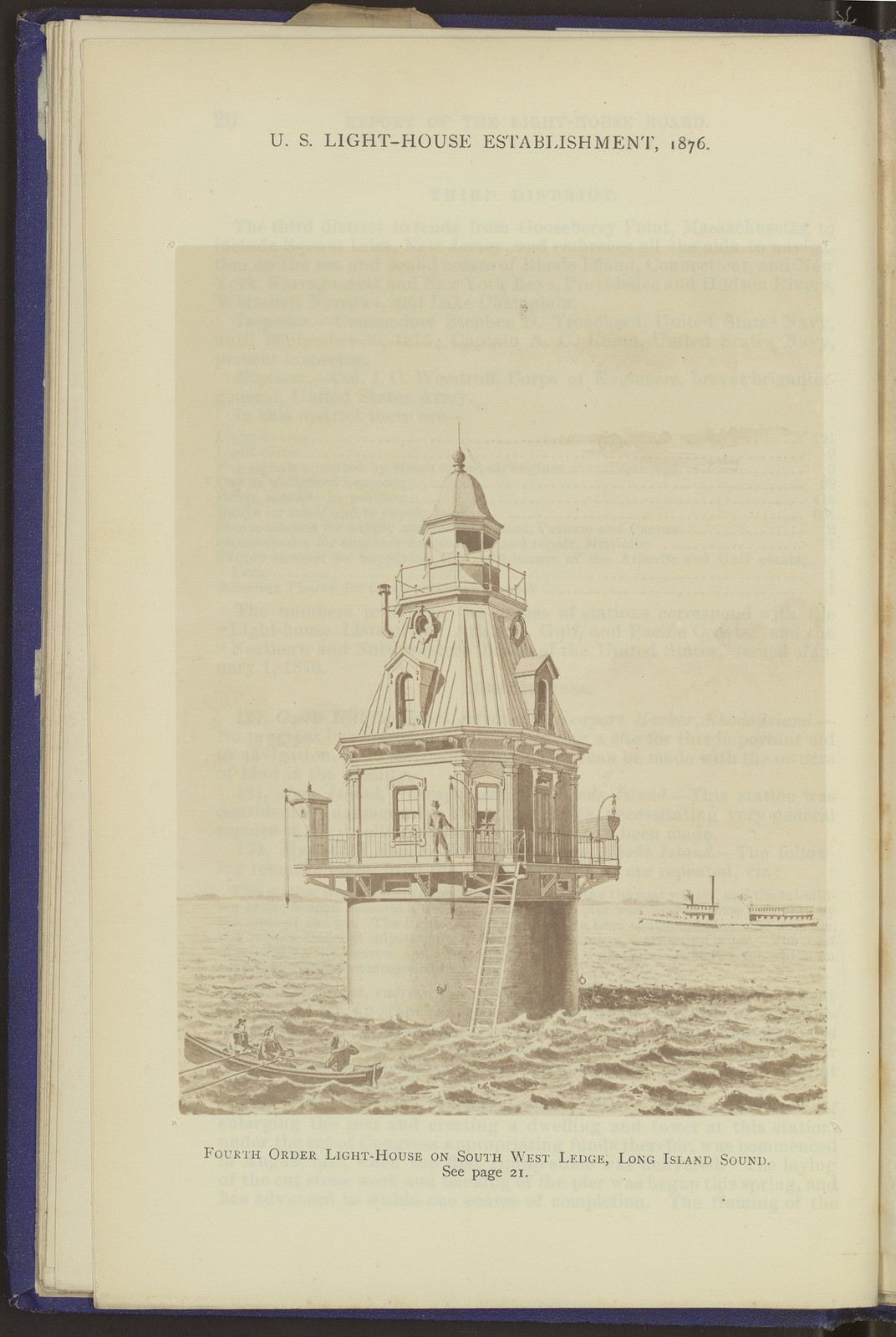 Fourth Order Light-House on South West Ledge, Long Island Sound — historic image