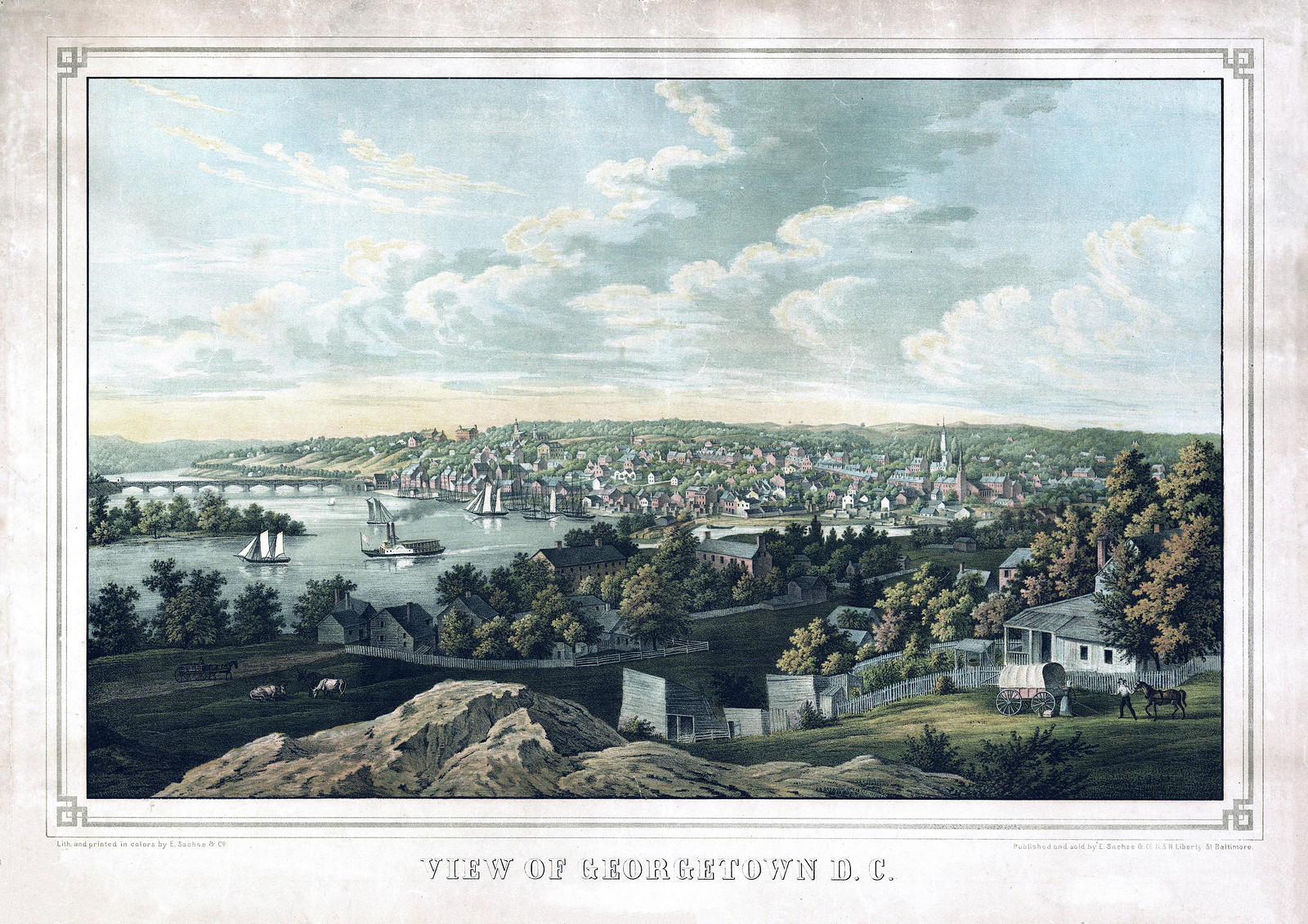 DC Georgetown 1855 MAP, 1855 — antique map