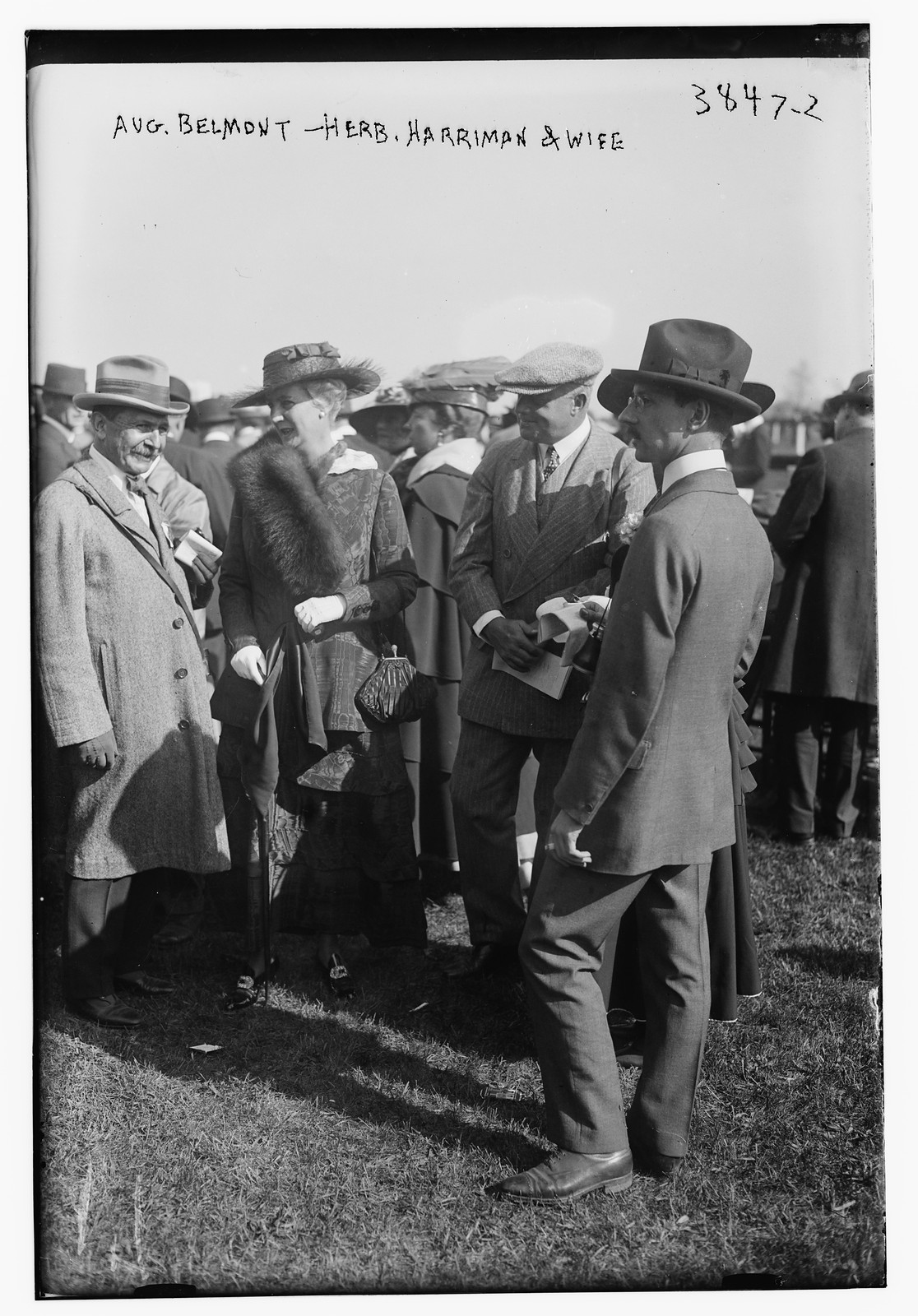 Aug. Belmont, Herb Harriman & wife, n/a — historic photograph