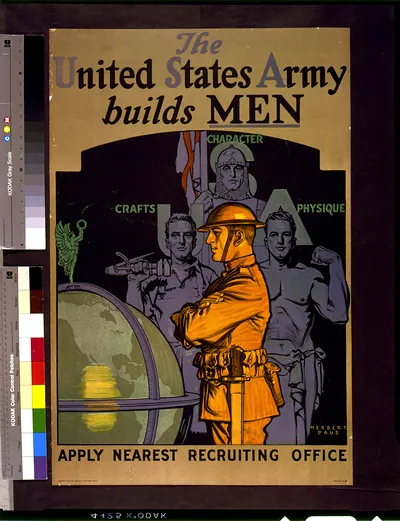 The United States Army builds men. Apply nearest recruiting office / Herbert Paus.