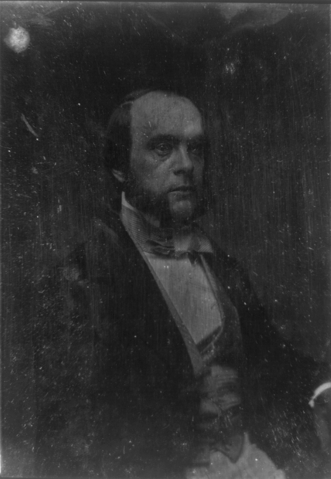 [August Belmont, half-length portrait, facing three-quarters to right, with side whiskers], [between 1844 and 1860] — historic photograph