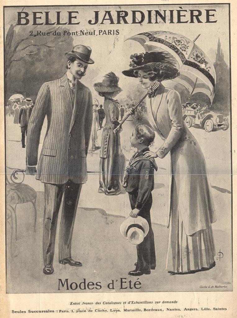 Belle Jardinière advertisement: Modes d'Été summer fashions — historic image