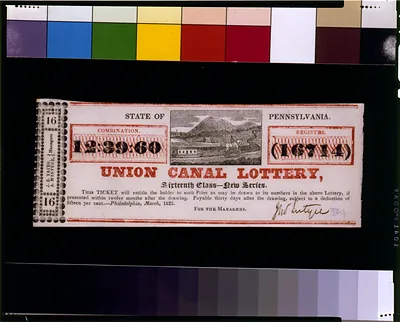 Union Canal Lottery ticket, State of Pennsylvania, 1825