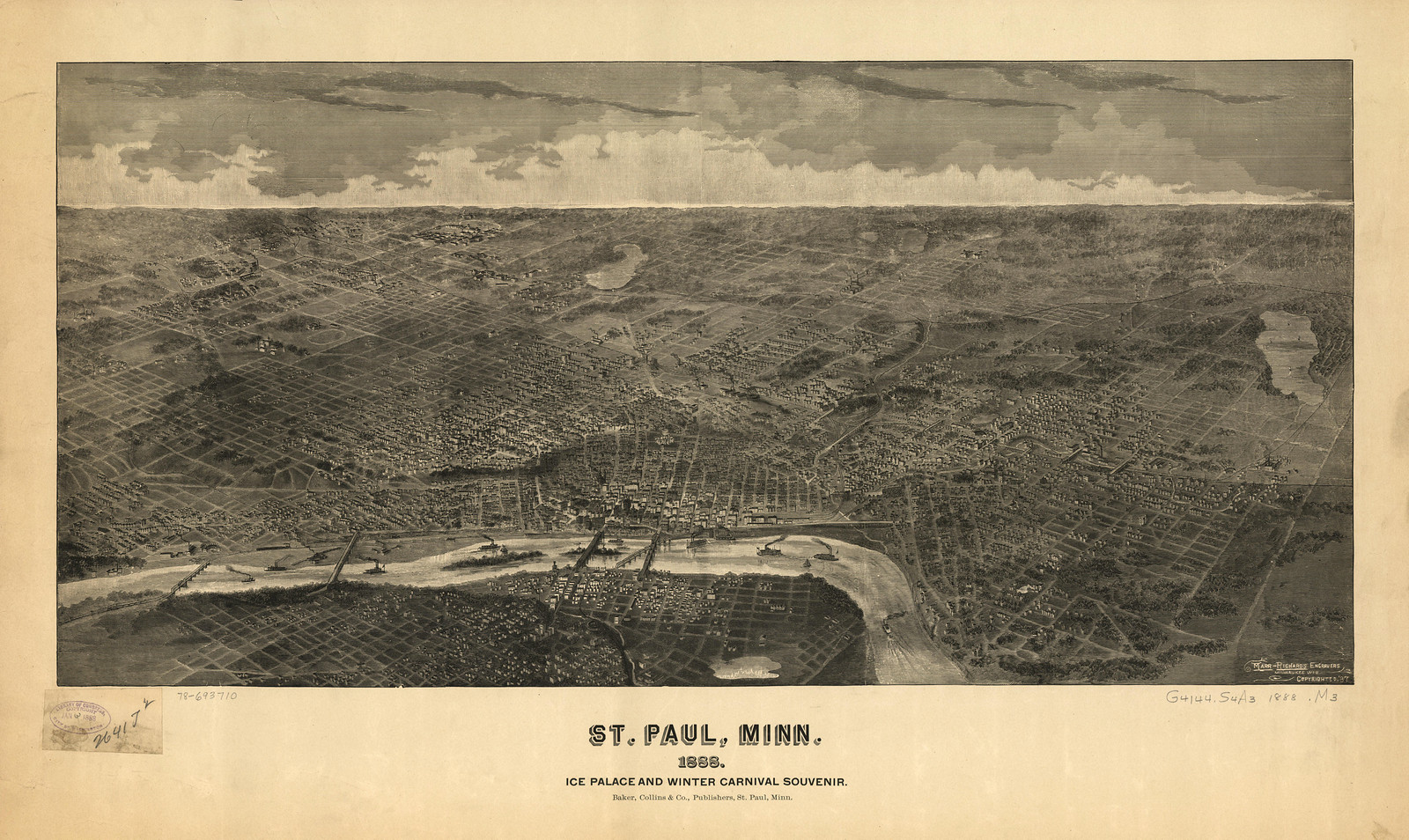 St. Paul, Minnesota, 1888, 1888 — antique map