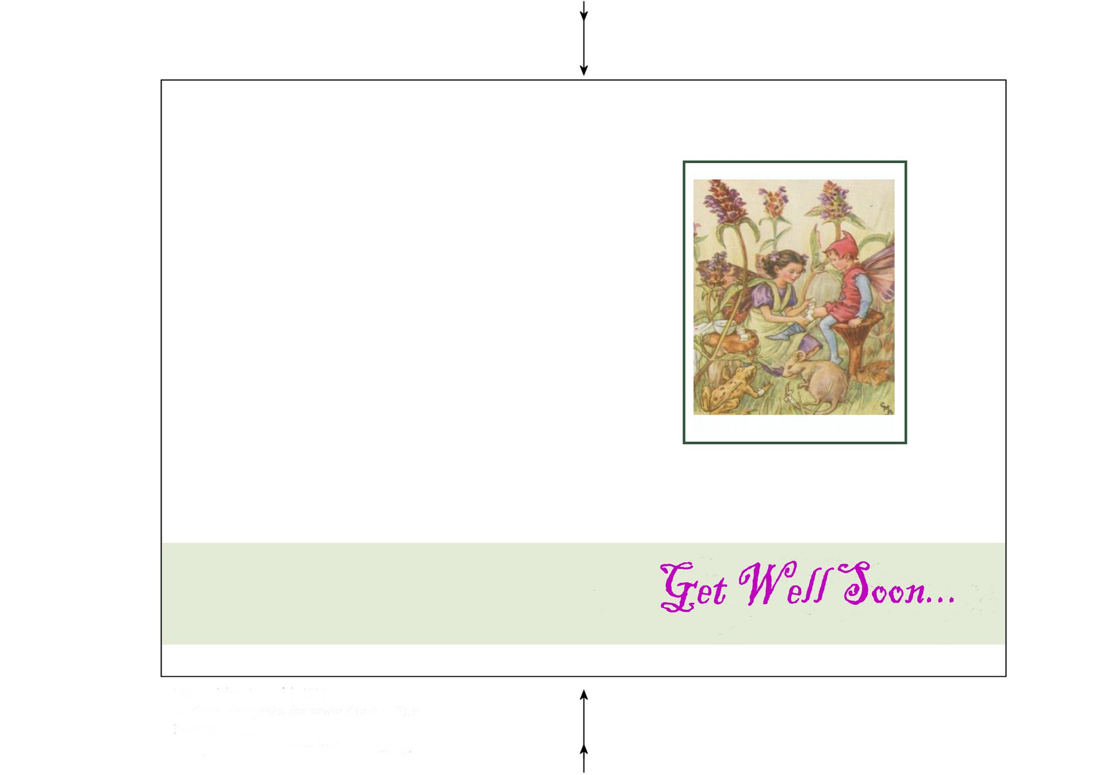 Get Well Soon Card With Fairy Illustration — historic image