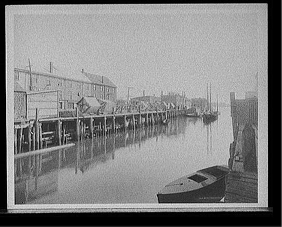 [Portland, Me., drying fishermen's nets], [between 1900 and 1920] — historic photograph
