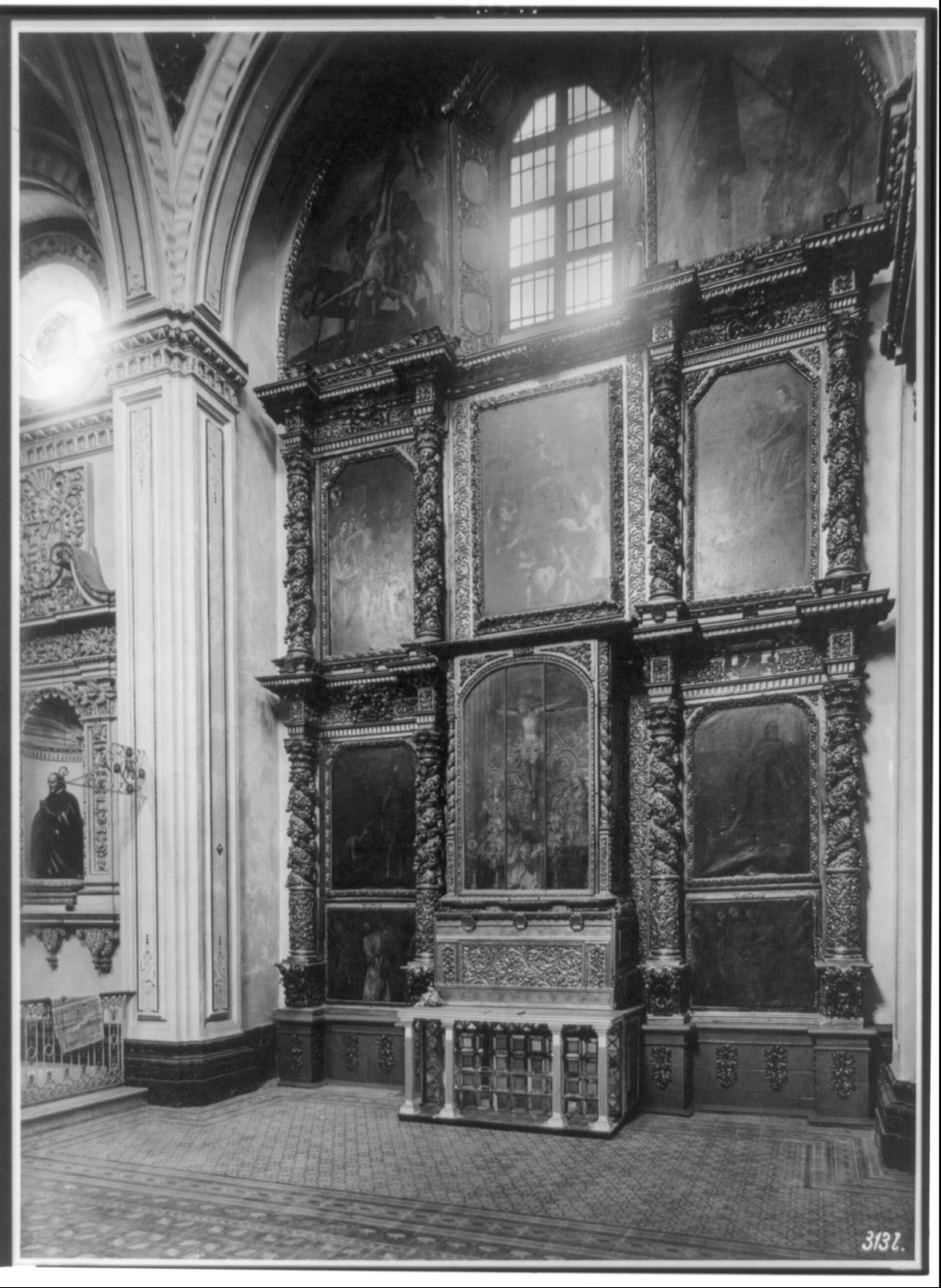 Iglesia de la Regina, Mexico City, Mexico: Lateral altar, Chapel of La Purisima, [no date recorded on caption card] — historic photograph