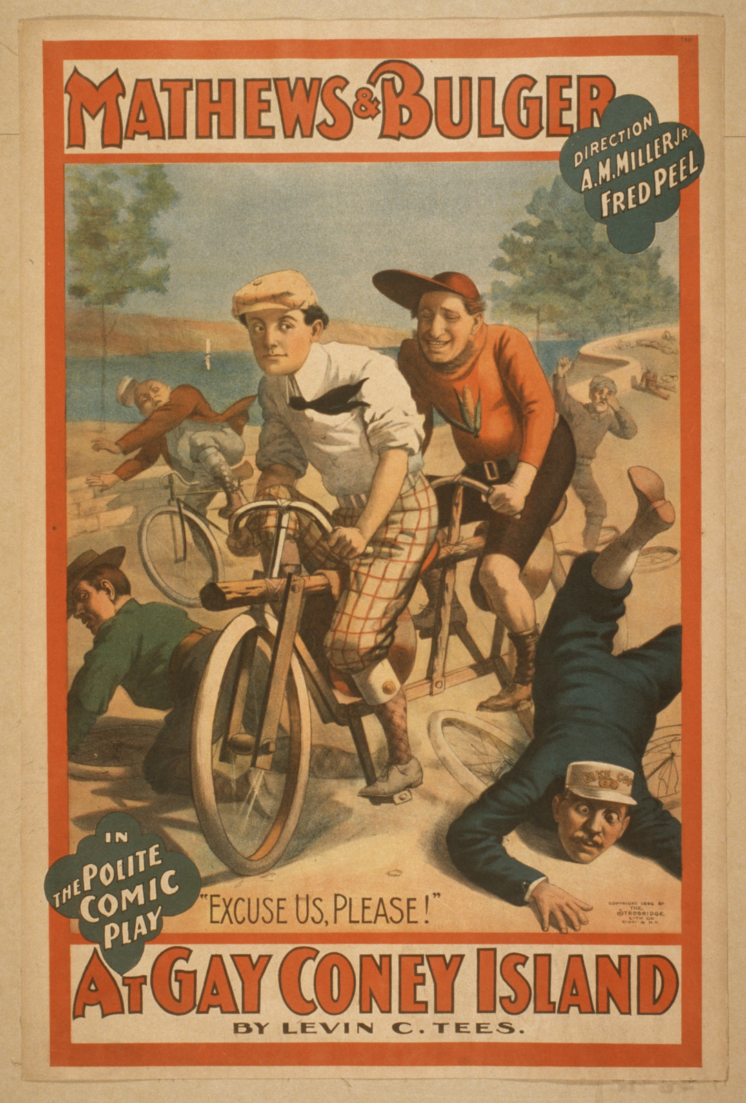 Mathews & Bulger in At Gay Coney Island, theatre poster — vintage poster