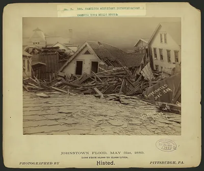 Johnstown Flood debris at Cambria Iron Mills House, No. 5