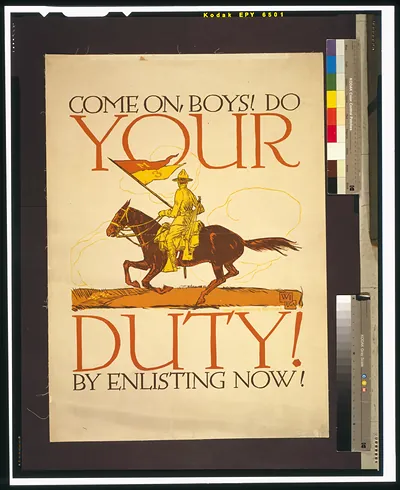 Come on, boys! Do your duty by enlisting now!