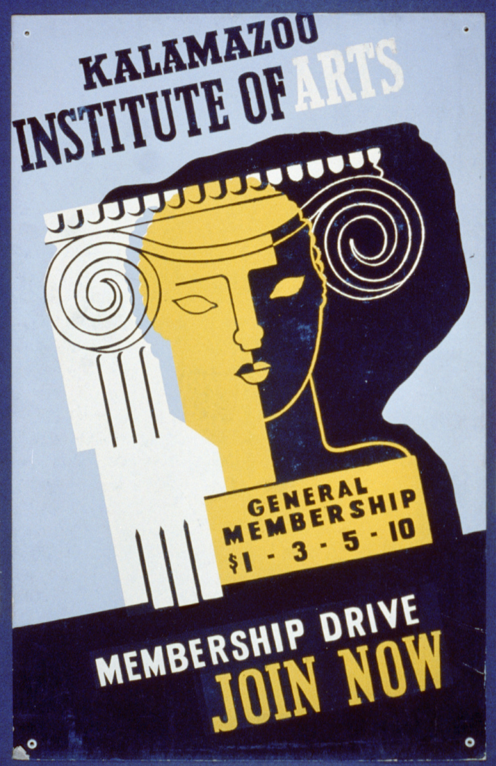 Kalamazoo Institute of Arts - membership drive - join now, 1936 — vintage poster