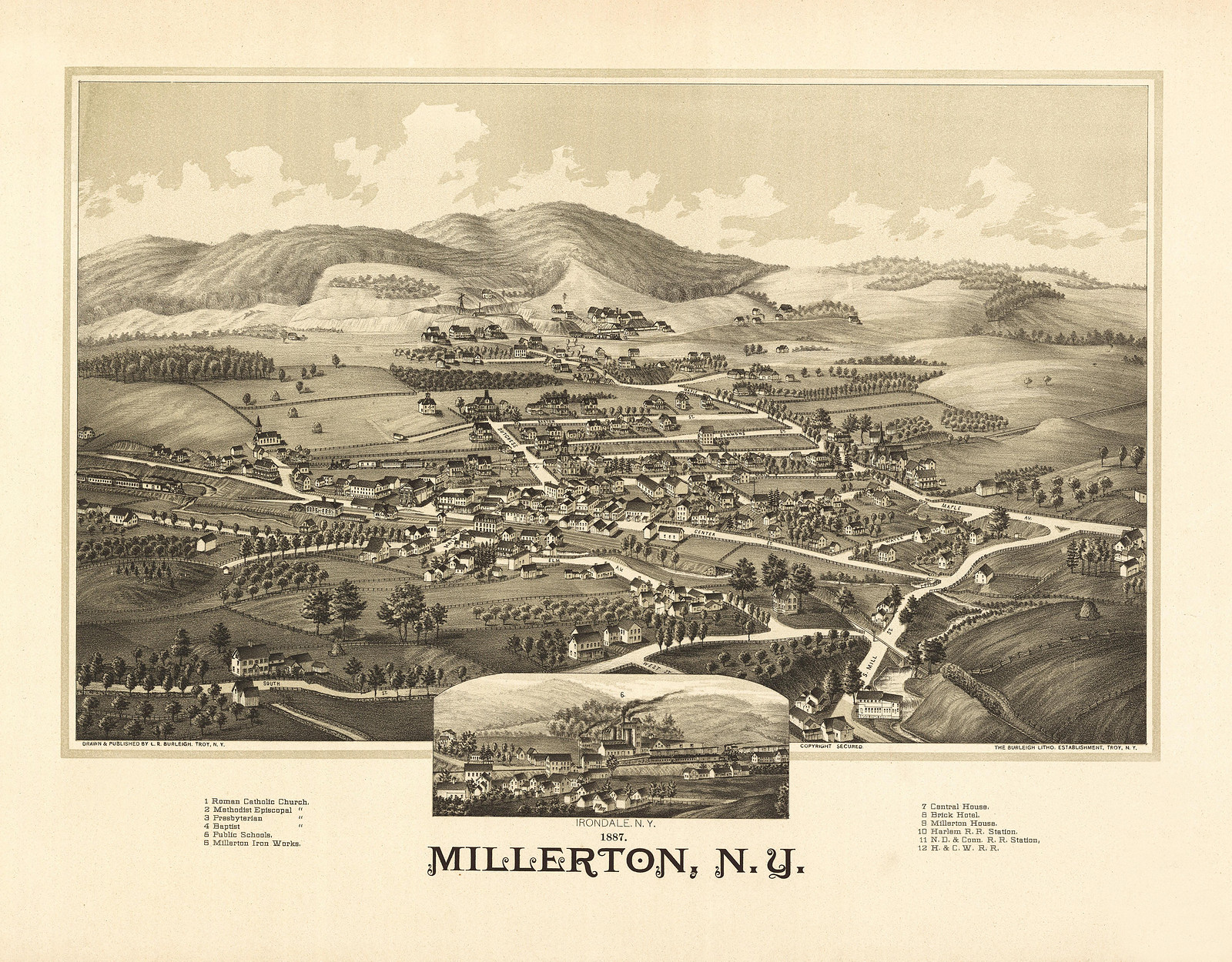 Millerton, New York, 1887, 1887 — antique map