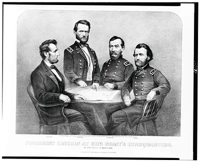 President Lincoln at Gen. Grant's Headquarters, City Point, Va., March 1865