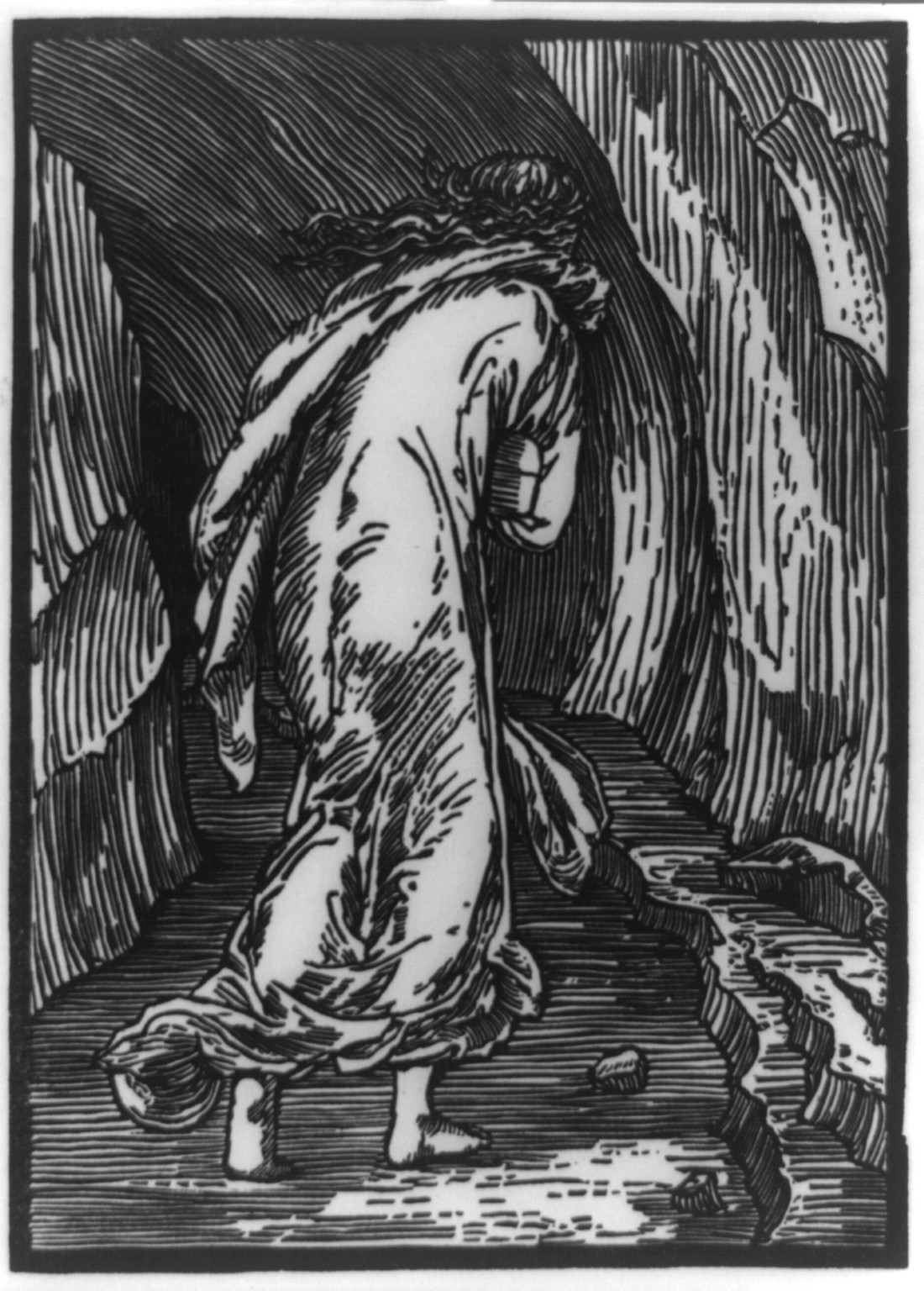 The story of Cupid and Psyche: Psyche going into hell, [between 1870 and 1896], c1974. — antique engraving