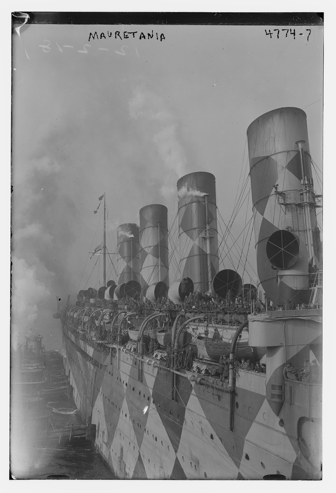 On MAURETANIA, n/a — historic photograph