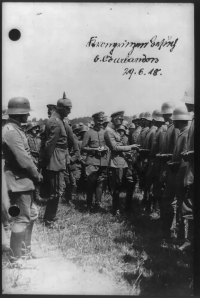 Visit of the Crown Prince Wilhelm near Courlandon on the Vesle River, France