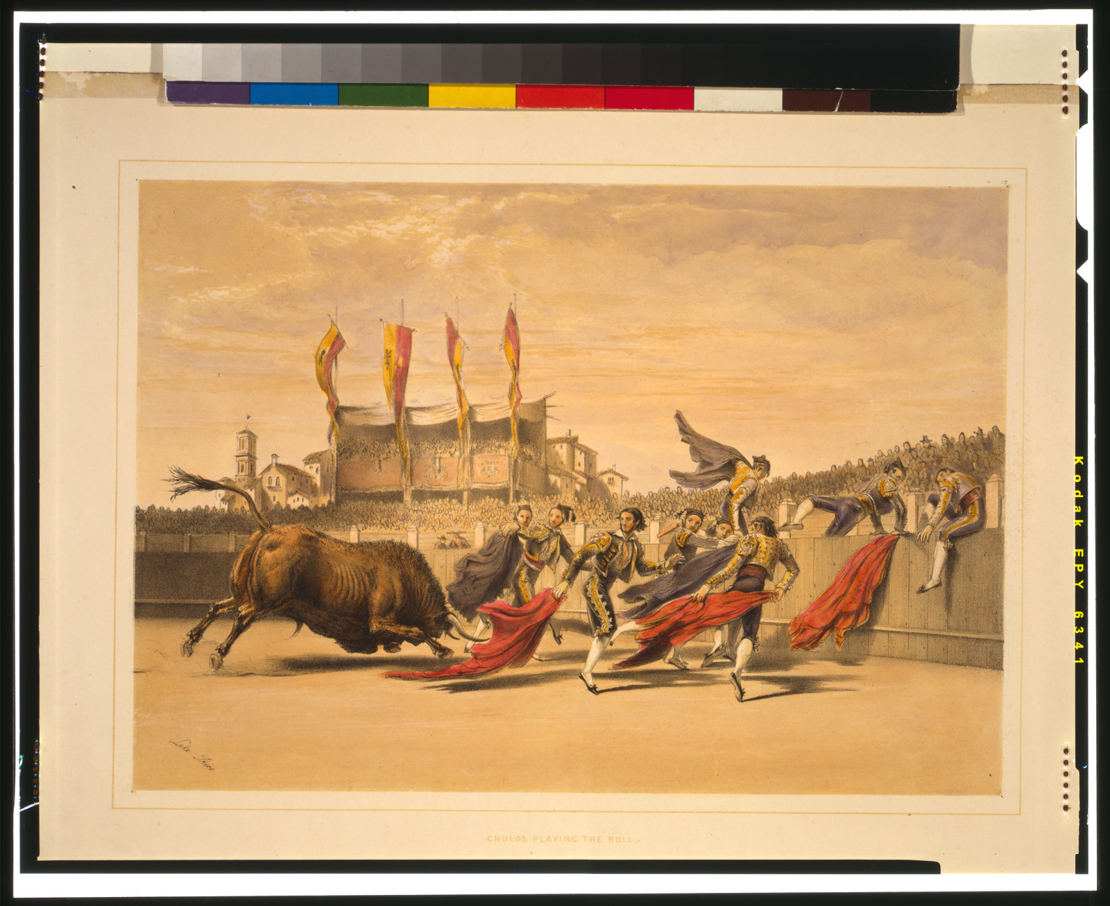 Chulos playing the bull / Lake Price., [between 1860 and 1870] — antique lithograph