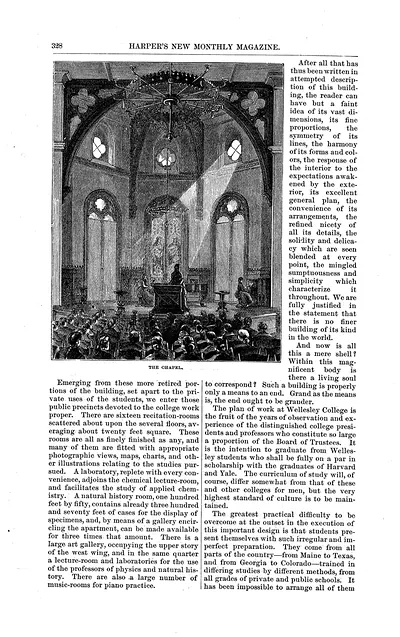 The Chapel engraving on Harper's New Monthly Magazine page 328