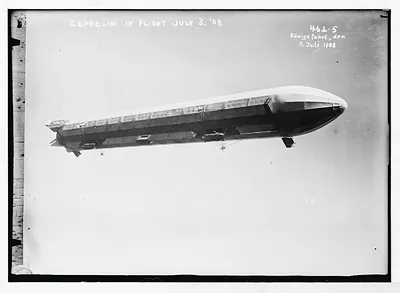 Zeppelin airship in flight