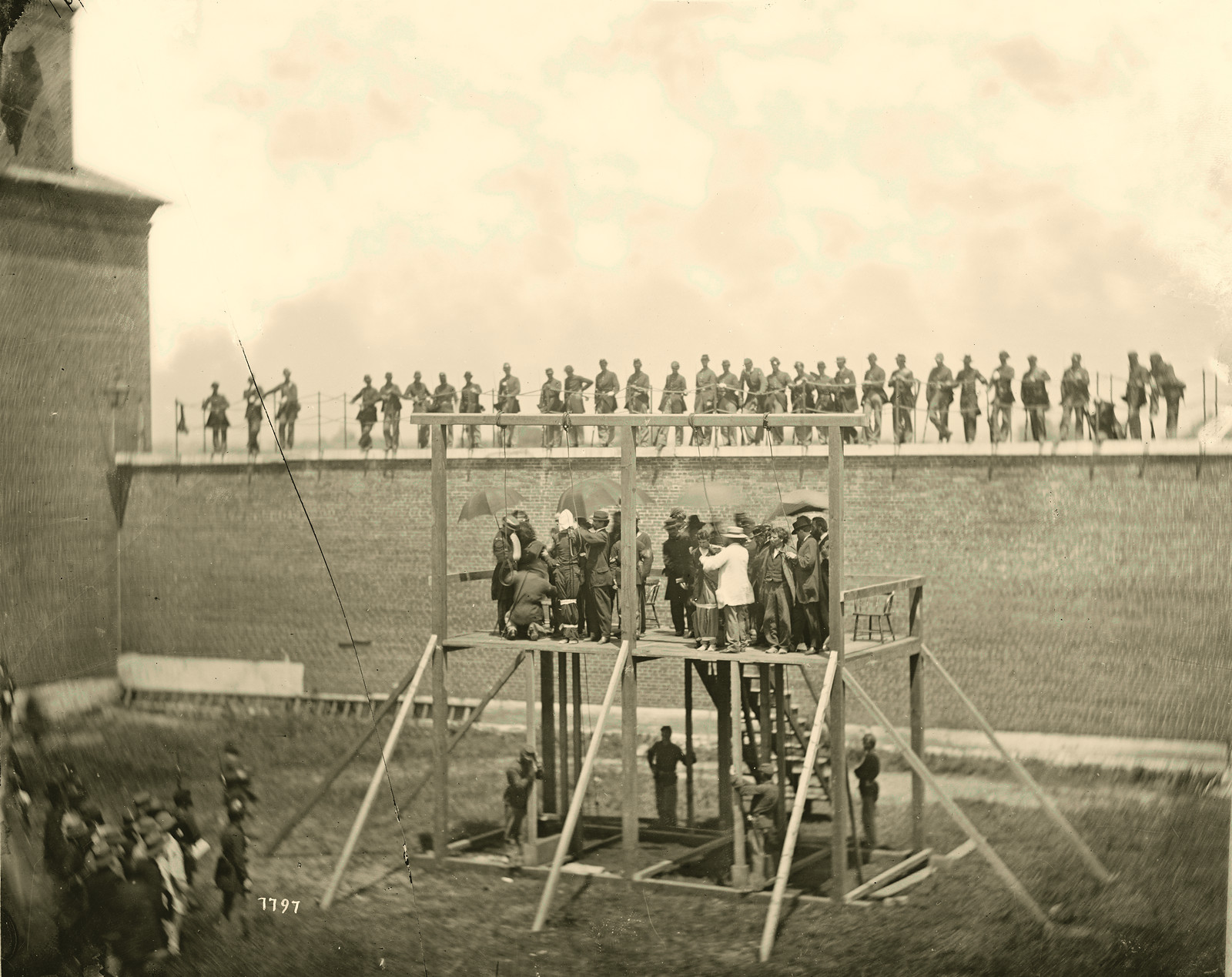 Washington, D.C., Adjusting The Ropes For Hanging The Conspirators, July 7, 1865 — historic photograph