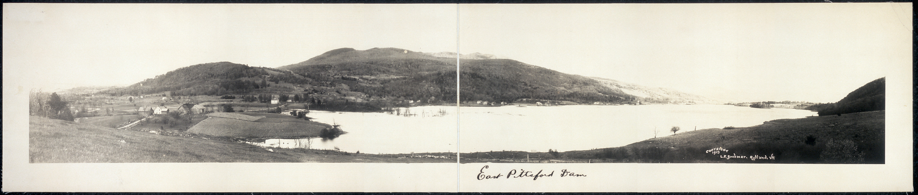 East Pittsford Dam 1913a, Vermont, 1913 — historic image