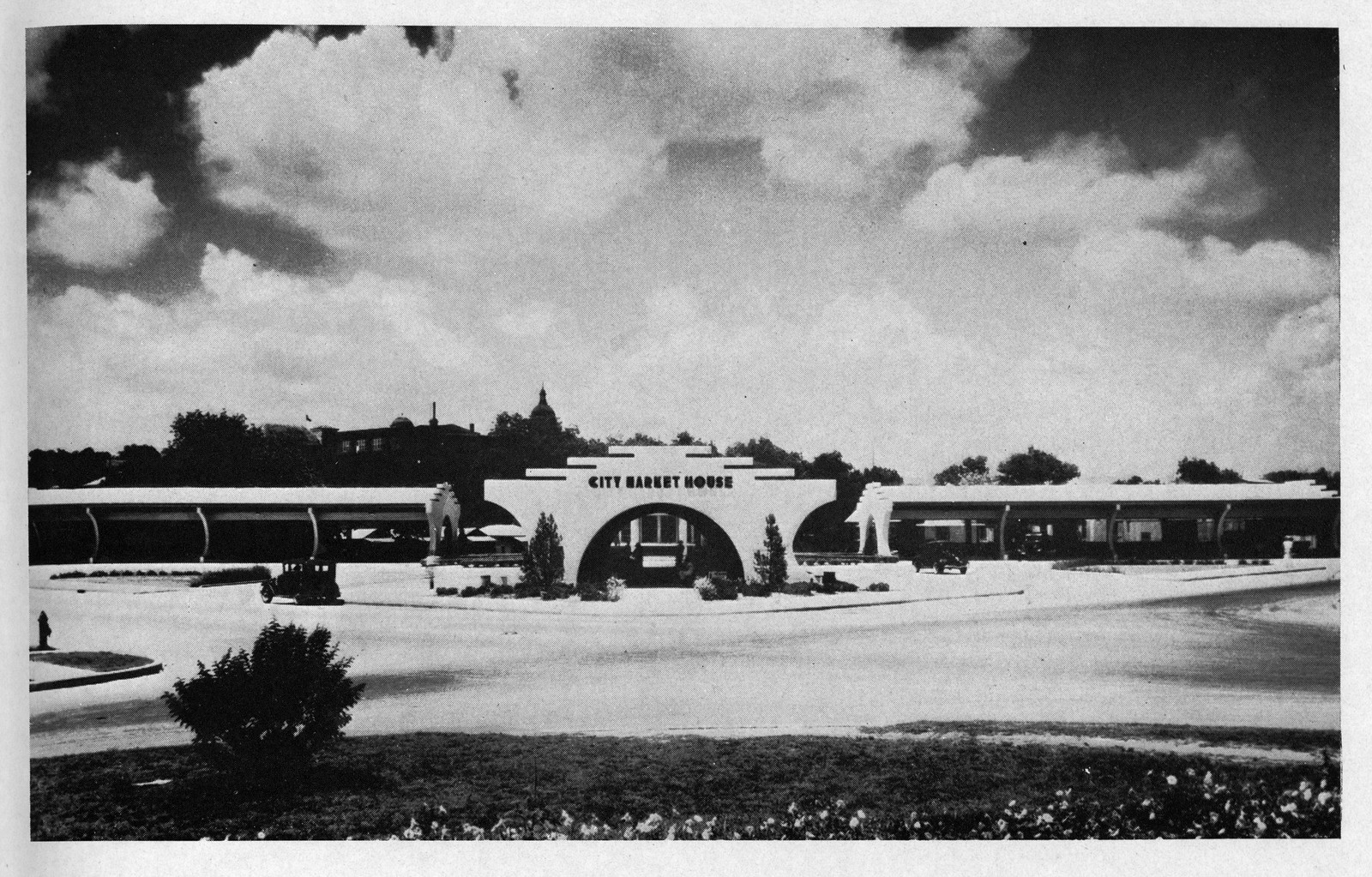 City Market House with arched entrance and covered wings — historic image
