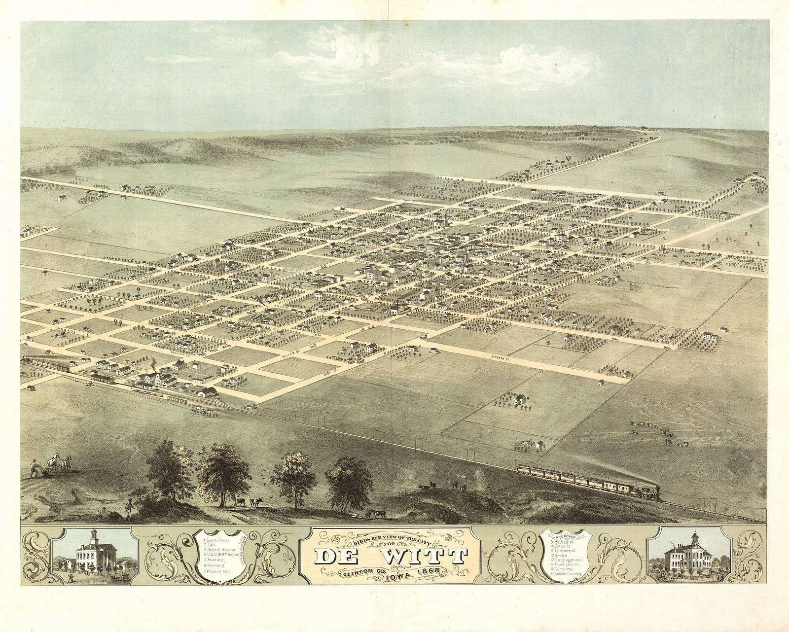 DeWitt, Iowa, 1868, 1868 — antique map