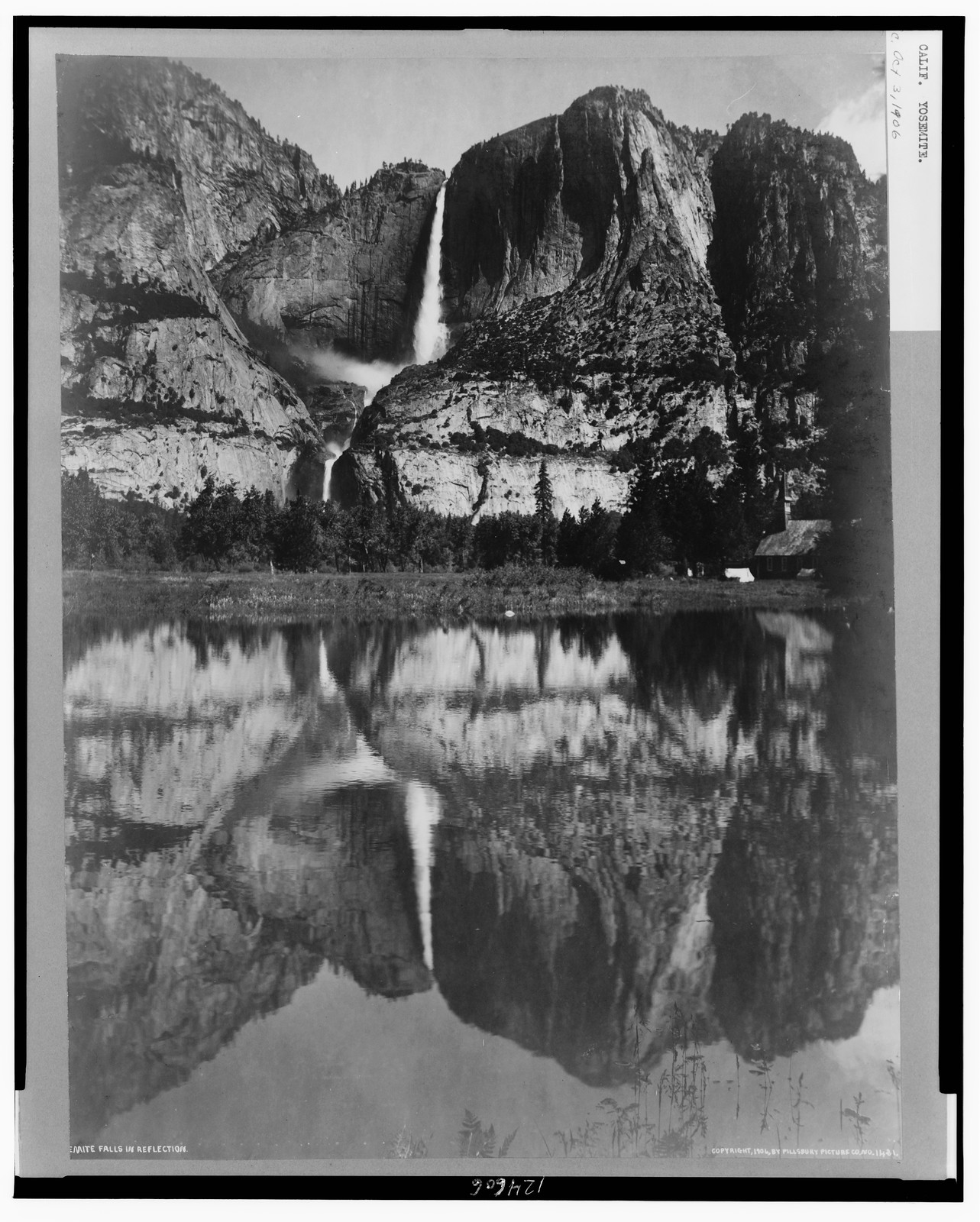 [Yos]emite Falls in reflection, c1906. — historic photograph