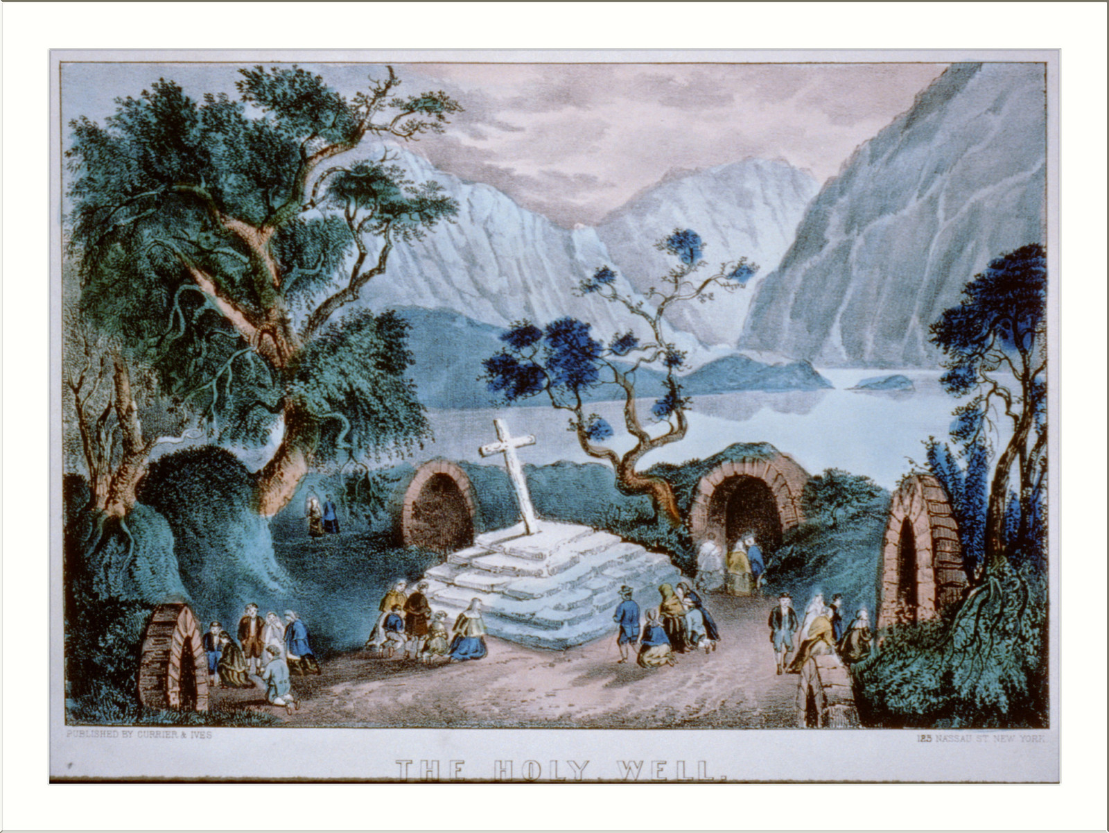 The holy well: St. Fineen's--Gougaune, Barra, Ireland, New York : Published by Currier & Ives, [between 1856 and 1907]. — antique lithograph