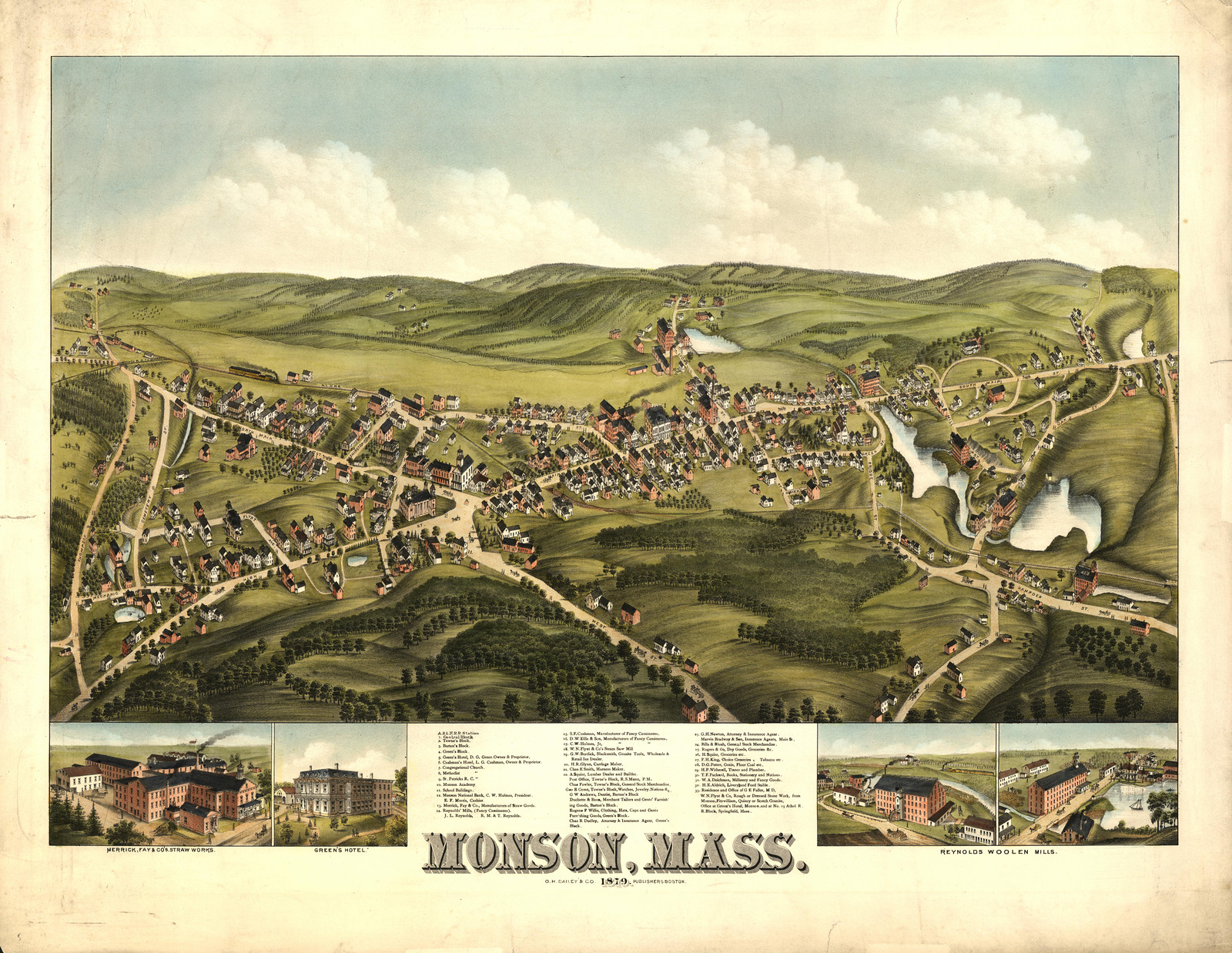 Monson, Massachusetts, 1879, 1879 — antique map