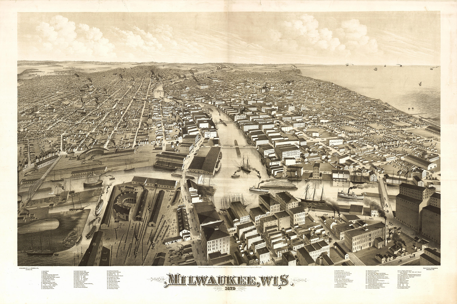 Milwaukee, Wisconsin, 1879, 1879 — antique map