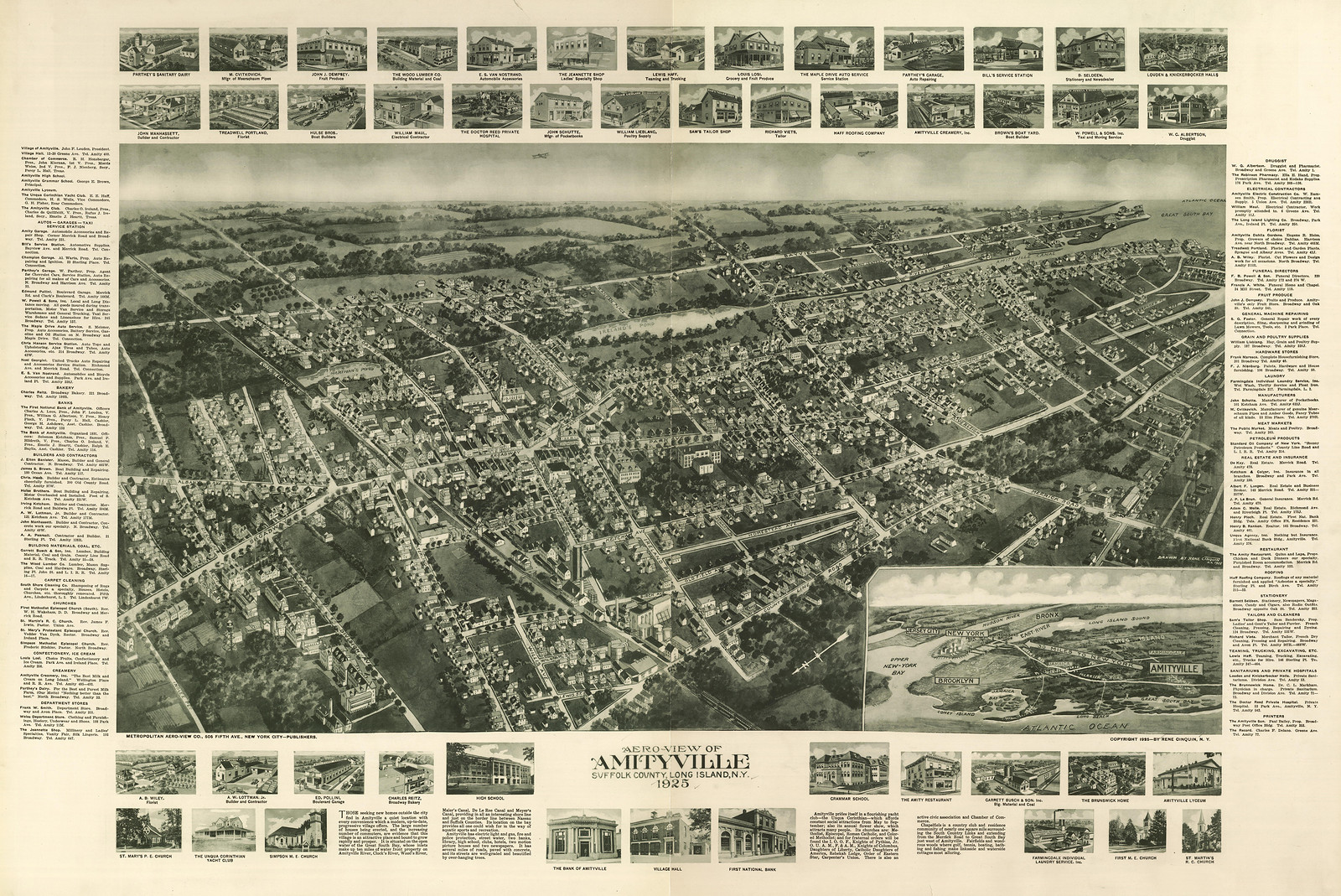 Amityville, New York, 1925, 1925 — antique map