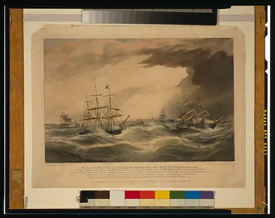The loss of the Pennsylvania New York packet ship; the Lockwoods emigrant ship; the Saint Andrew packet ship; and the Victoria from Charleston, near Liverpool, during the hurricane [...] Jany. 7th & 8th, 1839 / painted by Samuel Walters ; drawn on stone by T. Fairland.