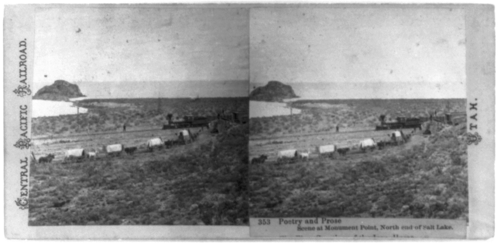 Poetry and prose. Scene at Monument Point north end of Salt Lake, 1865 — historic photograph
