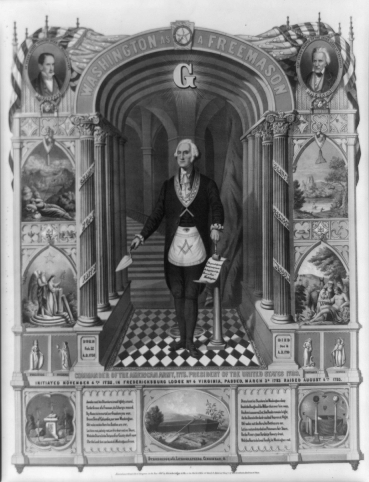 Washington as a freemason, c1867 Oct. 5. — historic print
